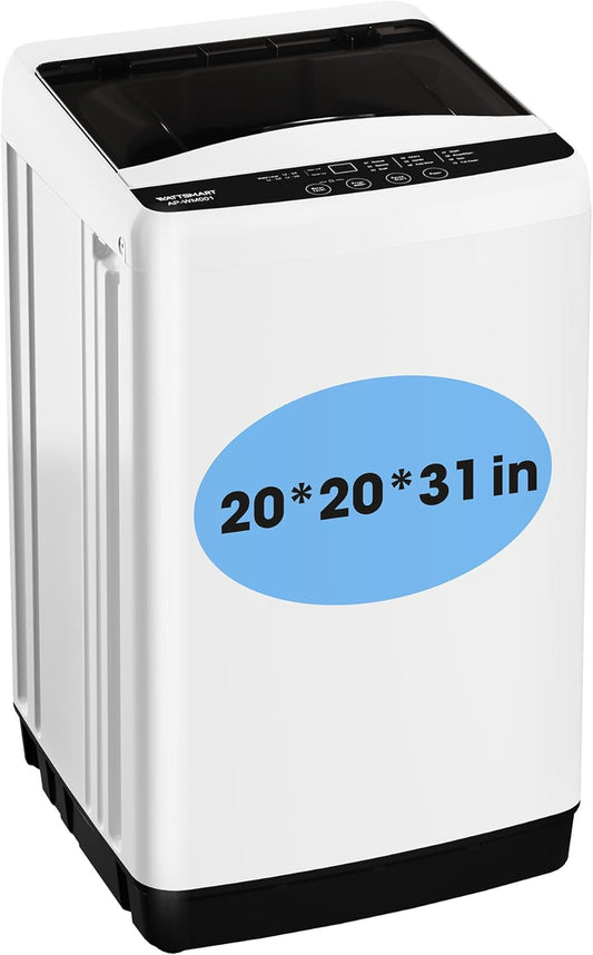 1.0 Cu.ft Portable Washing Machine for Home & Apartment, Full-Automatic Clothes Washer with 6 Water Level & 10 Wash Cycles, Drain Hose Included, White