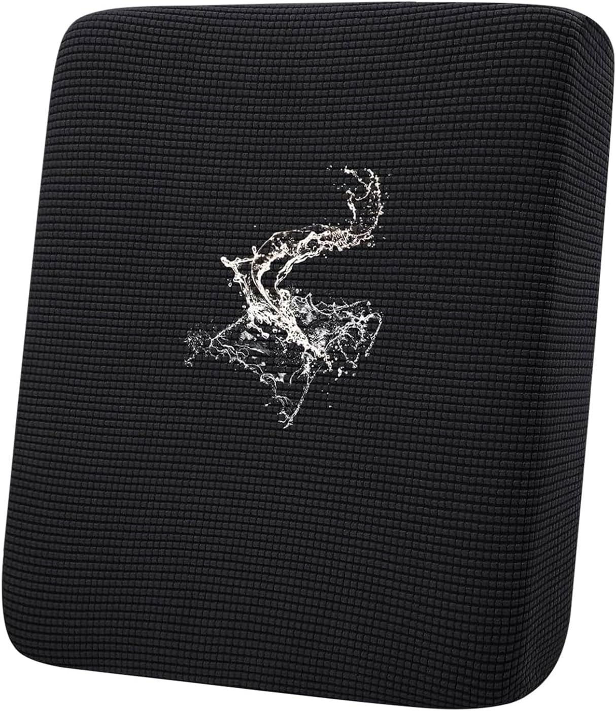 hyha Waterproof Couch Cushion Covers for Pets, Non Slip Sofa Seat Cover for Dogs Washable, Soft Thick Stretch Jacquard Fabric, Sofa Slipcovers with Elastic Bottom (1 Piece for Backrest L, Black)